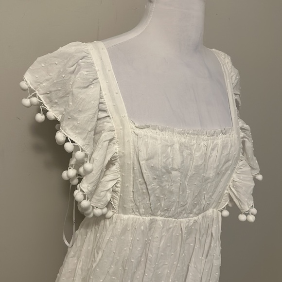 Lulus Chasing Summer White Swiss Dot Tie Back Maxi Dress - Picture 8 of 10